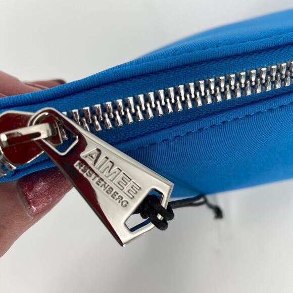 Aimee Kestenberg Skyler Pouch Neoprene Clutch Zip Top Lined Memphis Blue #471 - Picture 5 of 7